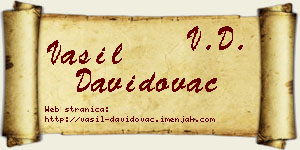 Vasil Davidovac vizit kartica